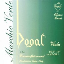 Dogal V22 Marchio Verde Green Tag Bronze Viola Strings, 16.5"