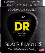 DR Black Beauties BKE-9 Black Coated Electric Guitar Strings 9-42
