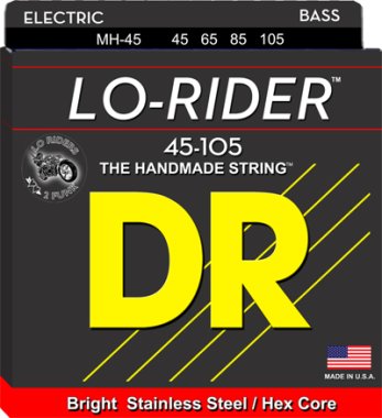 DR MH-45 Lo-Rider Stainless Steel Electric Bass Strings, Medium 45-105