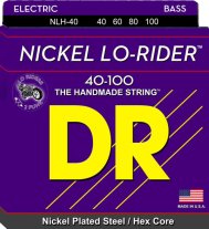 DR NLH-40 Lo-Rider Nickel Wound Electric Bass, Light 40-100
