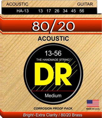 DR Strings HA-13 80/20 Acoustic Guitar Strings Medium 13-56