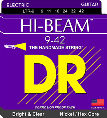 DR Strings LTR-9 Hi-Beam Lite Heavy Electric Guitar Strings 9-42