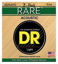 DR Strings RARE Phosphor-Bronze Acoustic Guitar Light 12-54, 3 pack