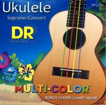 DR Strings UMCSC Multi-Color Soprano / Concert Nylon Ukulele Strings