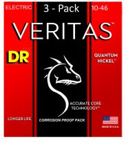 DR Strings Veritas Medium Electric Guitar Strings 10-46, 3 Pack