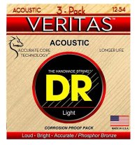 DR Strings Veritas Phosphor Bronze Round-Core Light 12-54, 3 pack