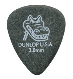 Dunlop 417R200 Gator Grip 2.0mm Black, One Pick