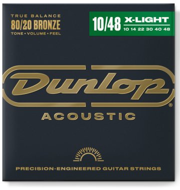Dunlop 80/20 Bronze Acoustic Guitar Strings, 10-48