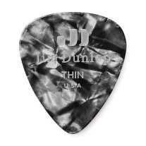 Dunlop Celluloid Black Pearloid Pick Thin, One Pick