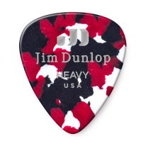 Dunlop Celluloid Confetti Pick Heavy- Red, Blk, White, One Pick