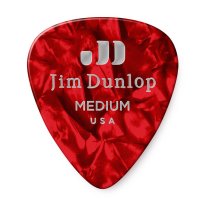 Dunlop Celluloid Red Pearloid Pick Medium, One Pick
