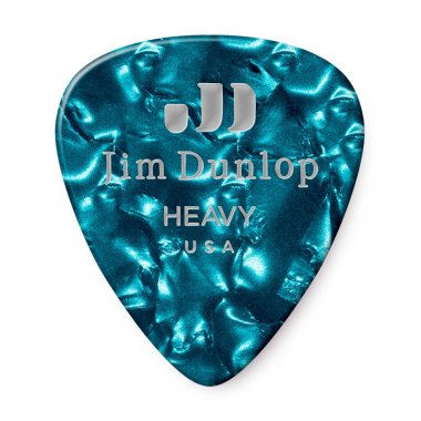 Dunlop Celluloid Turquoise Pearloid Pick Heavy, One Pick