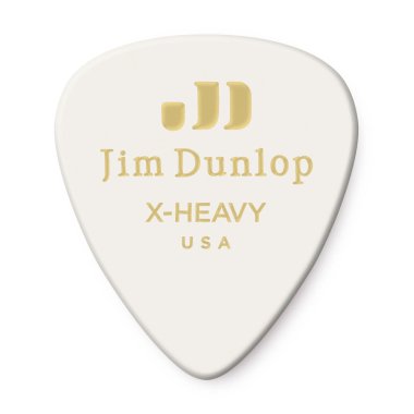 Dunlop Classic Celluloid White Pick Extra Heavy, One Pick