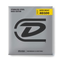 Dunlop DBSBS40100 Super Bright Stainless Steel 4 String Bass, 40-100