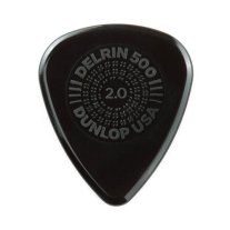 Dunlop Delrin 500 Prime Grip 2.0 mm Black, One Pick