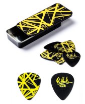 Dunlop EVHPT04 Eddie Van Halen VH II Yellow Stripes Pick Tin, 6 Picks