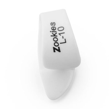 Dunlop L-10 Zookies Thumb Pick Large 10% Tip Angle, White, One Pick