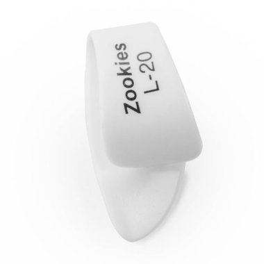 Dunlop L-20 Zookies Thumb Pick Large 20% Tip Angle, White, One Pick