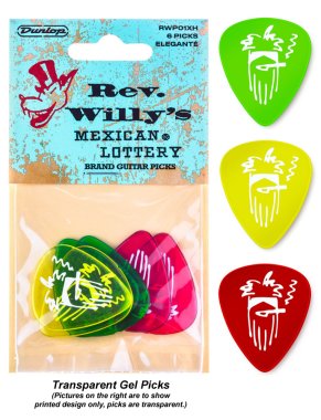 Dunlop RWP01XH Rev Willy's Mexican Lottery Extra-Hvy, Pack of 6 Picks