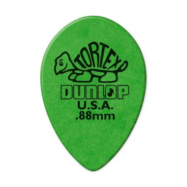 Dunlop Tortex Small Teardrop Pick .88 mm Green, One Pick