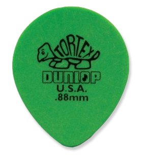 Dunlop Tortex Tear Drop .88mm Green, One Pick