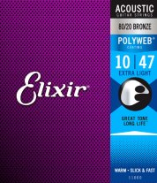 Elixir 11000 Polyweb Coated 80/20 Bronze Acoustic Guitar 10-47 *