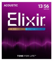 Elixir 11100 Polyweb Coated 80/20 Bronze Acoustic Guitar Med 13-56 *