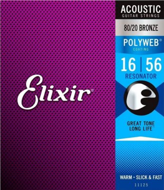 Elixir 11125 Resonator Guitar with Polyweb Coating .016-.056, Full Set