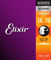 Elixir 11306 Nanoweb 80/20 Bronze Baritone Acoustic 6 String 16-70