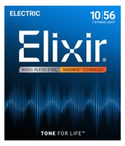 Elixir 12057 NanoWeb Electric 7-String Electric Guitar Strings 10-56