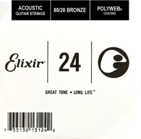 Elixir 13124 Polyweb 80/20 Bronze Acoustic .024, Single Guitar String