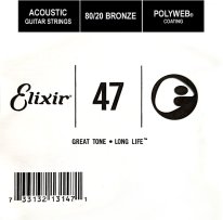 Elixir 13147 Polyweb 80/20 Bronze Acoustic .047, Single Guitar String