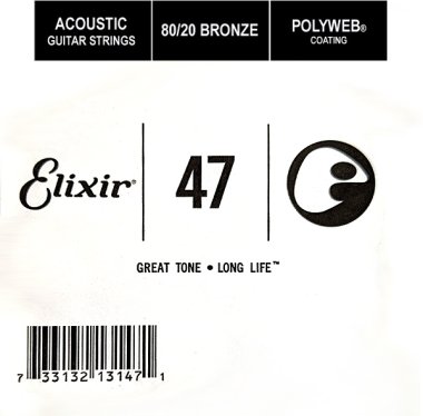 Elixir 13147 Polyweb 80/20 Bronze Acoustic .047, Single Guitar String