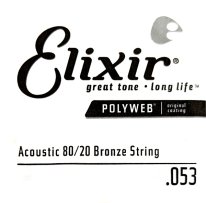 Elixir 13153 Polyweb 80/20 Bronze Acoustic .053, Single Guitar String