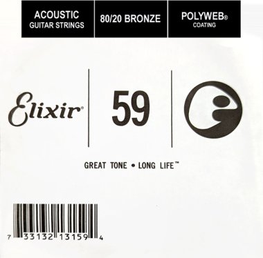 Elixir 13159 Polyweb 80/20 Bronze Acoustic .059, Single Guitar String