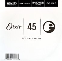 Elixir 13346 Nanoweb Electric Bass Stainless Steel .045, Single String