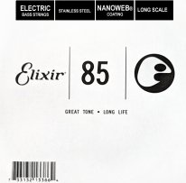 Elixir 13386 Nanoweb Electric Bass Stainless Steel .085, Single String