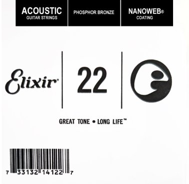 Elixir 14122 Nanoweb Phosphor Bronze Acoustic .022, Single String