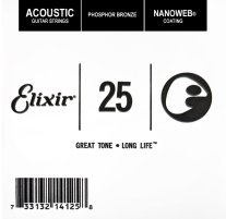 Elixir 14125 Nanoweb Phosphor Bronze Acoustic .025, Single String