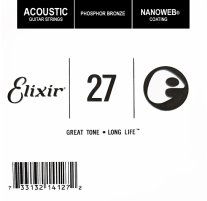 Elixir 14127 Nanoweb Phosphor Bronze Acoustic .027, Single String