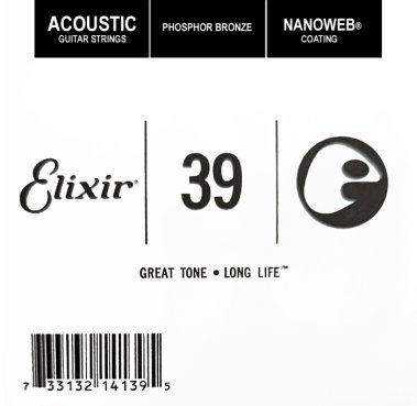 Elixir 14139 Nanoweb Phosphor Bronze Acoustic .039, Single String