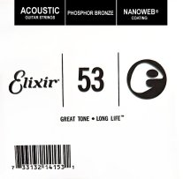 Elixir 14153 Nanoweb Phosphor Bronze Acoustic .053, Single String