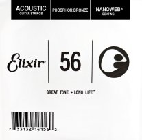 Elixir 14156 Nanoweb Phosphor Bronze Acoustic .056, Single String
