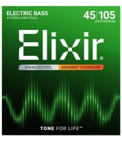 Elixir 14677 Electric Bass Stainless Steel Nanoweb 4 String 45-105