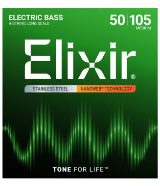 Elixir 14702 Electric Bass Stainless Steel Nanoweb 4 String 50-105