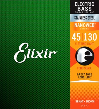Elixir 14777 Electric Bass Stainless Steel Nanoweb 5 String 45-130