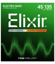 Elixir 14782 Electric Bass Stainless Steel Nanoweb 5 String 45-135