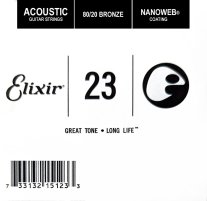 Elixir 15123 Nanoweb 80/20 Bronze Acoustic .023, Single Guitar String