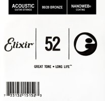 Elixir 15152 Nanoweb 80/20 Bronze Acoustic .052, Single Guitar String