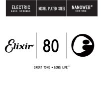 Elixir 15380 Nanoweb Coated Electric Bass .080, Single String